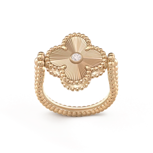 [Panda Jewelry]CLOVER RIVERSIBLE ROSE GOLD RING