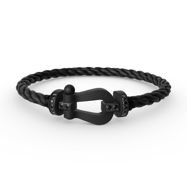 [Panda Jewelry]FORCE LARGE SERIES HORSESHOE BLACK SAMURAI BRACELET
