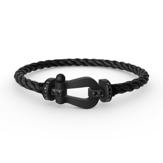 [Panda Jewelry]FORCE LARGE SERIES HORSESHOE BLACK SAMURAI BRACELET
