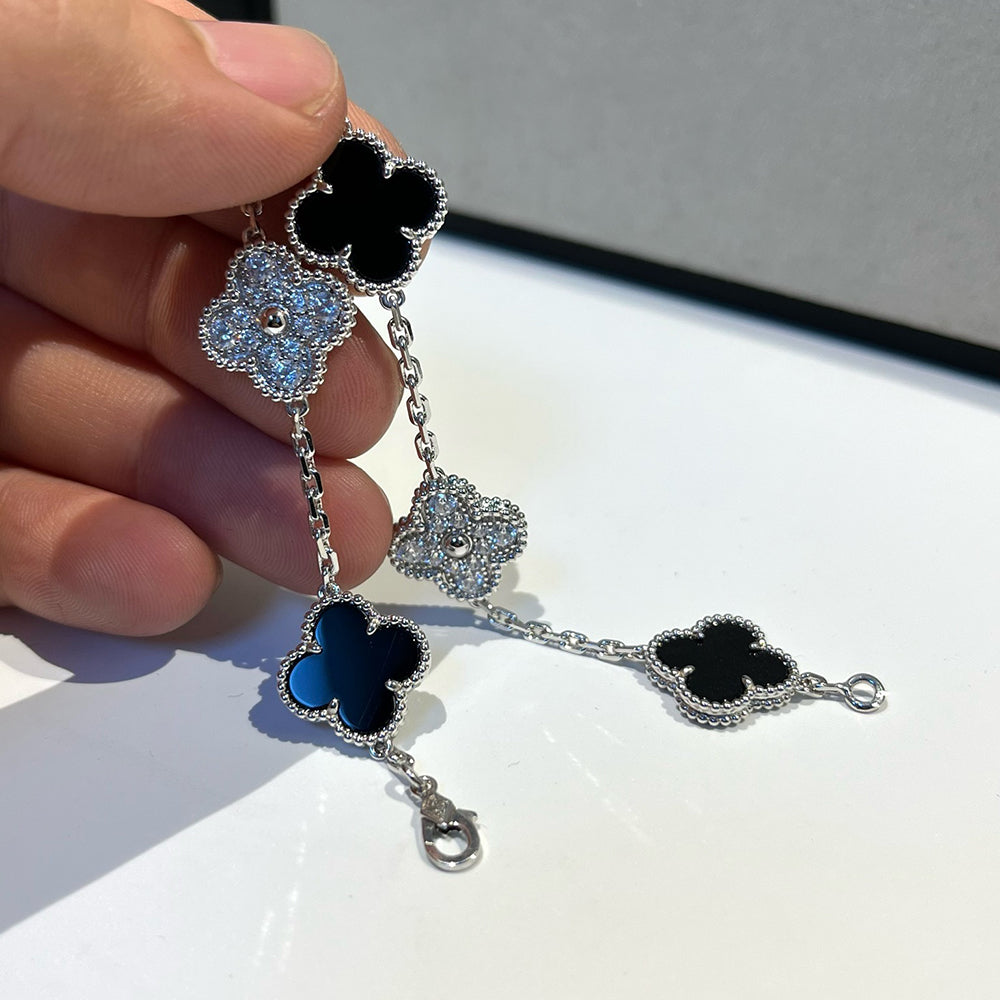 [Panda Jewelry] CLOVER 5 MOTIF ONYXS BRACELET COLLECTION