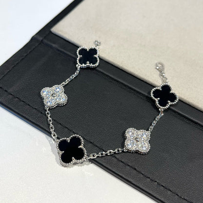 [Panda Jewelry] CLOVER 5 MOTIF ONYXS BRACELET COLLECTION