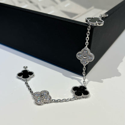 [Panda Jewelry] CLOVER 5 MOTIF ONYXS BRACELET COLLECTION