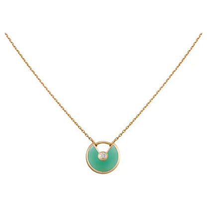 [Panda Jewelry]AMULETTE GOLD MALACHITE NECKLACE