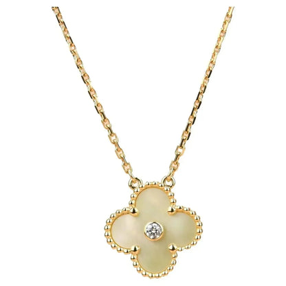 [Panda Jewelry]CLOVER 15MM DIAMOND GOLD MOTHER OF PEARL NECKLACE
