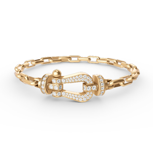 [Panda Jewelry]FORCE LARGE HORSESHOE CLASP  METAL BRACELET