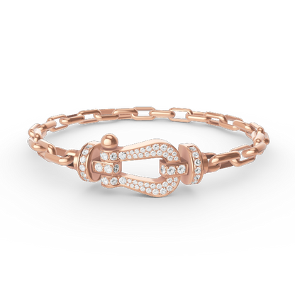[Panda Jewelry]FORCE LARGE HORSESHOE CLASP  METAL BRACELET
