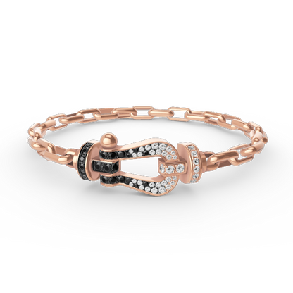 [Panda Jewelry]FORCE LARGE HORSESHOE CLASP  METAL BRACELET