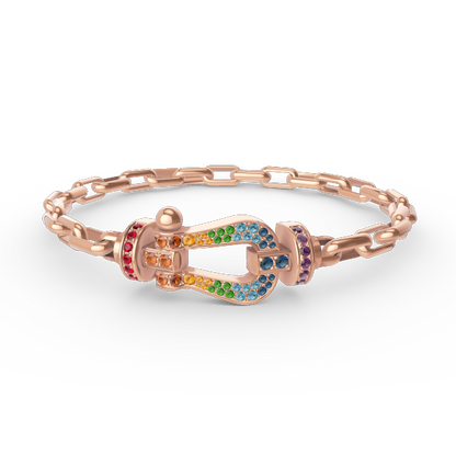 [Panda Jewelry]FORCE LARGE HORSESHOE CLASP  METAL BRACELET