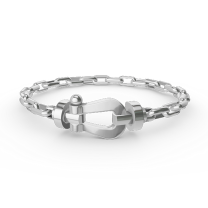 [Panda Jewelry]FORCE LARGE HORSESHOE CLASP  METAL BRACELET