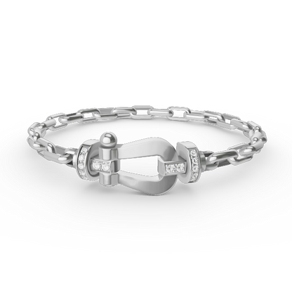 [Panda Jewelry]FORCE LARGE HORSESHOE CLASP  METAL BRACELET