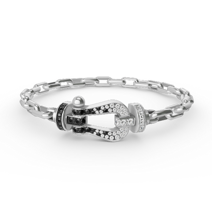 [Panda Jewelry]FORCE LARGE HORSESHOE CLASP  METAL BRACELET