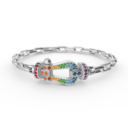 [Panda Jewelry]FORCE LARGE HORSESHOE CLASP  METAL BRACELET