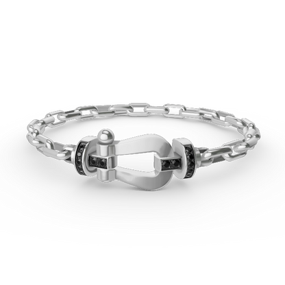 [Panda Jewelry]FORCE LARGE HORSESHOE CLASP  METAL BRACELET