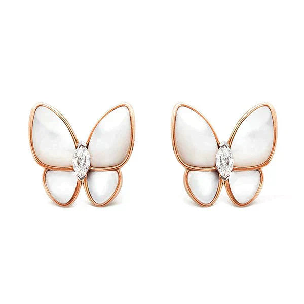 [Panda Jewelry]BUTTERFLY MOP DIAMOND EARRINGS