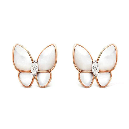 [Panda Jewelry]BUTTERFLY MOP DIAMOND EARRINGS