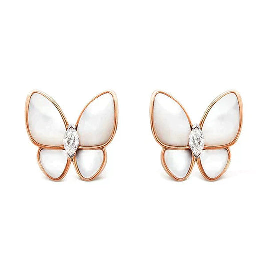 [Panda Jewelry]BUTTERFLY MOP DIAMOND EARRINGS
