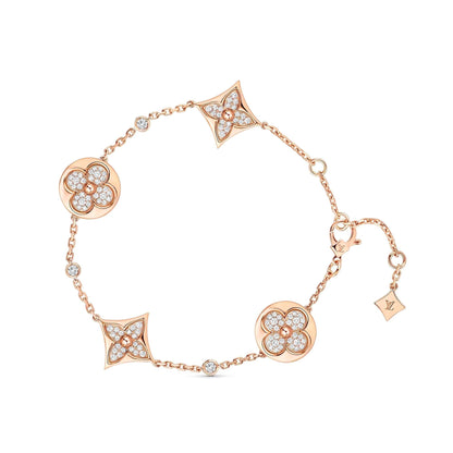 [Panda Jewelry]STAR AND SUN 4 MOTIFS GOLD DIAMONDS BRACELET