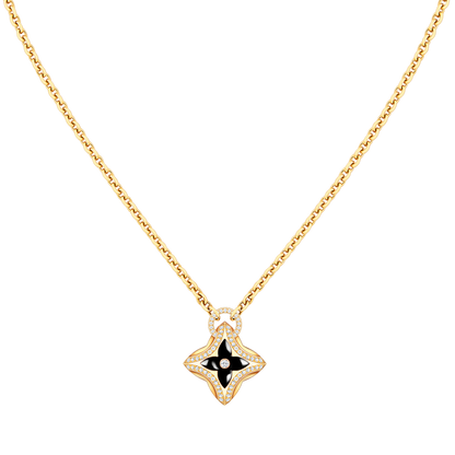 [Panda Jewelry]STAR PEDANT PINK GOLD DIAMOND NECKLACE