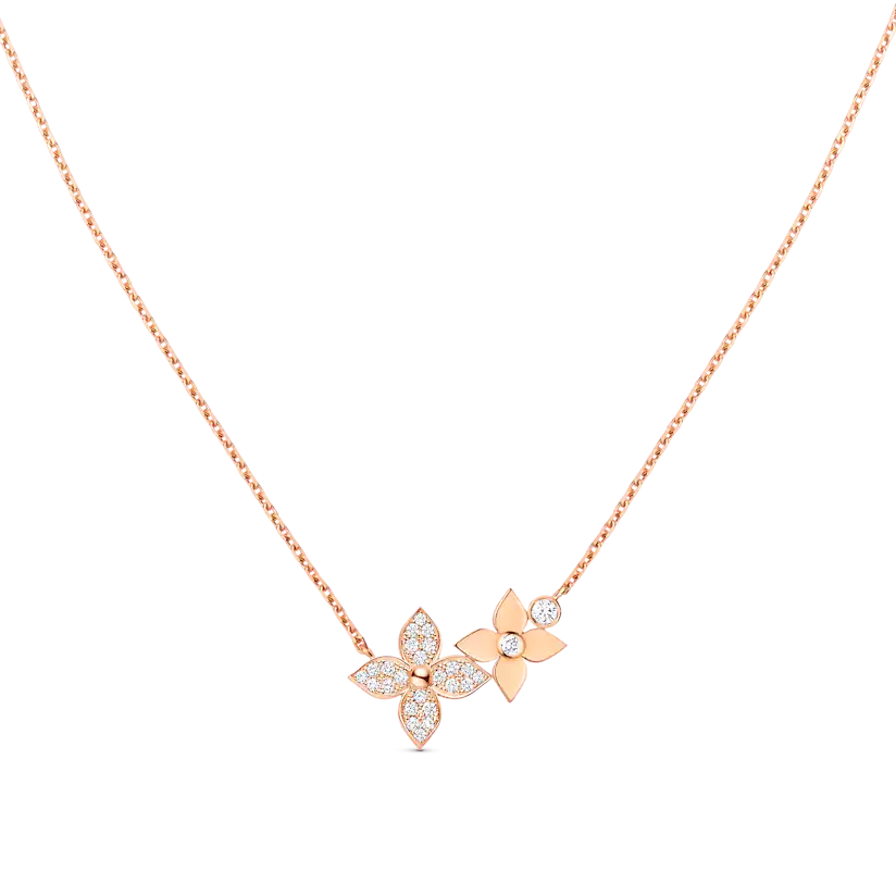 [Panda Jewelry]STAR BLOSSOM NECKLACE PINK GOLD DIAMONDS