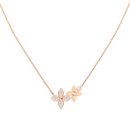 [Panda Jewelry]STAR BLOSSOM NECKLACE PINK GOLD DIAMONDS