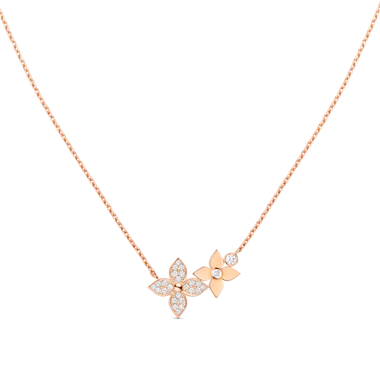 [Panda Jewelry]STAR BLOSSOM NECKLACE PINK GOLD DIAMONDS