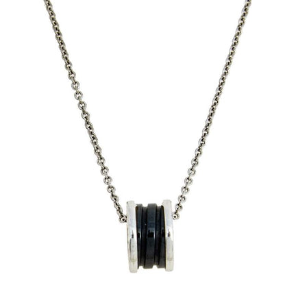 [Panda Jewelry]ZERO 1 BLACK CERAMIC SILVER NECKLACE