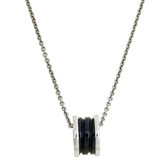 [Panda Jewelry]ZERO 1 BLACK CERAMIC SILVER NECKLACE