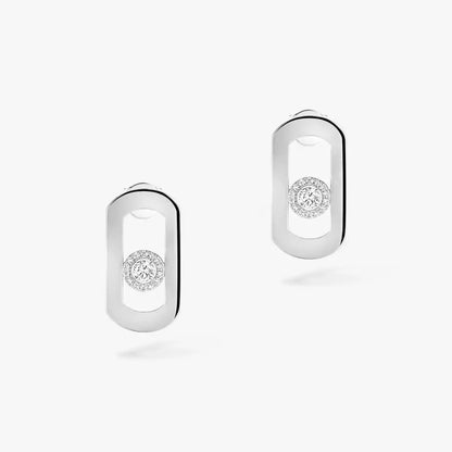 [Panda Jewelry]So Move Diamond Earrings in Yellow Gold