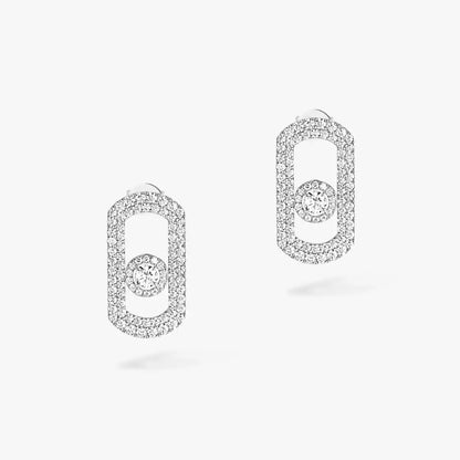 [Panda Jewelry]So Move Pave_-Set Diamond Earrings in Silver