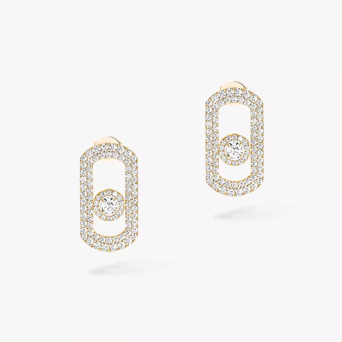 [Panda Jewelry]So Move Pave_-Set Diamond Earrings in Silver
