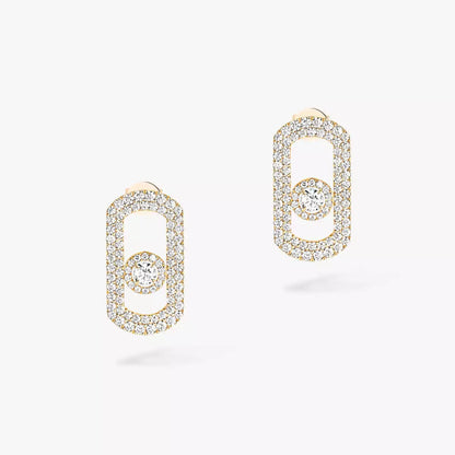 [Panda Jewelry]So Move Pave_-Set Diamond Earrings in Silver