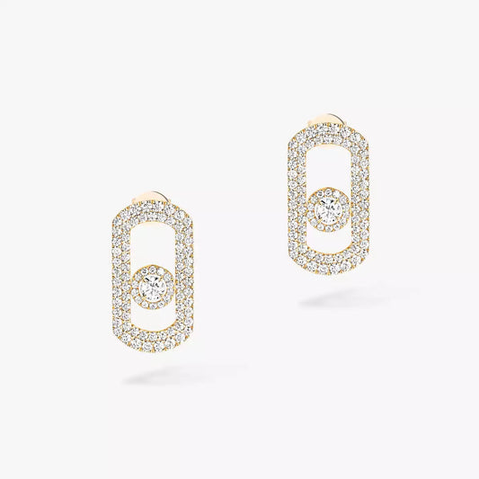 [Panda Jewelry]So Move Pave_-Set Diamond Earrings in Silver