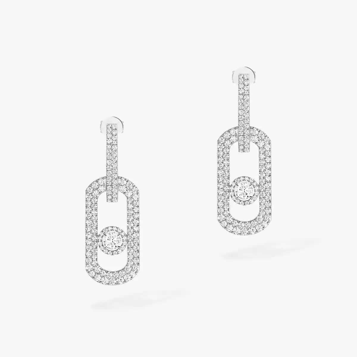 [Panda Jewelry]So Move XL Pave_-Set Diamond Pendant Earrings
