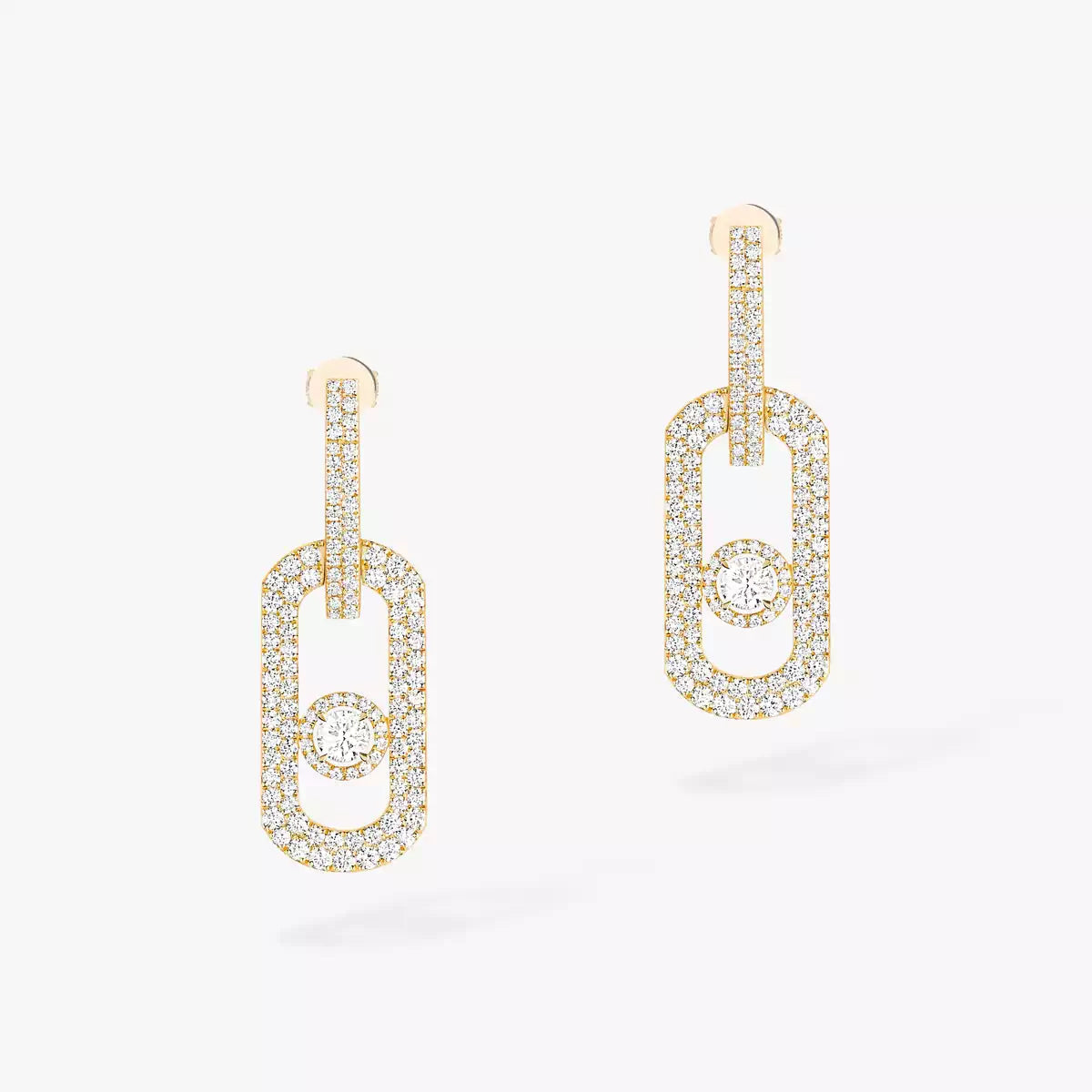 [Panda Jewelry]So Move XL Pave_-Set Diamond Pendant Earrings