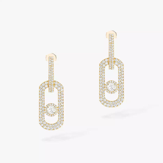 [Panda Jewelry]So Move XL Pave_-Set Diamond Pendant Earrings