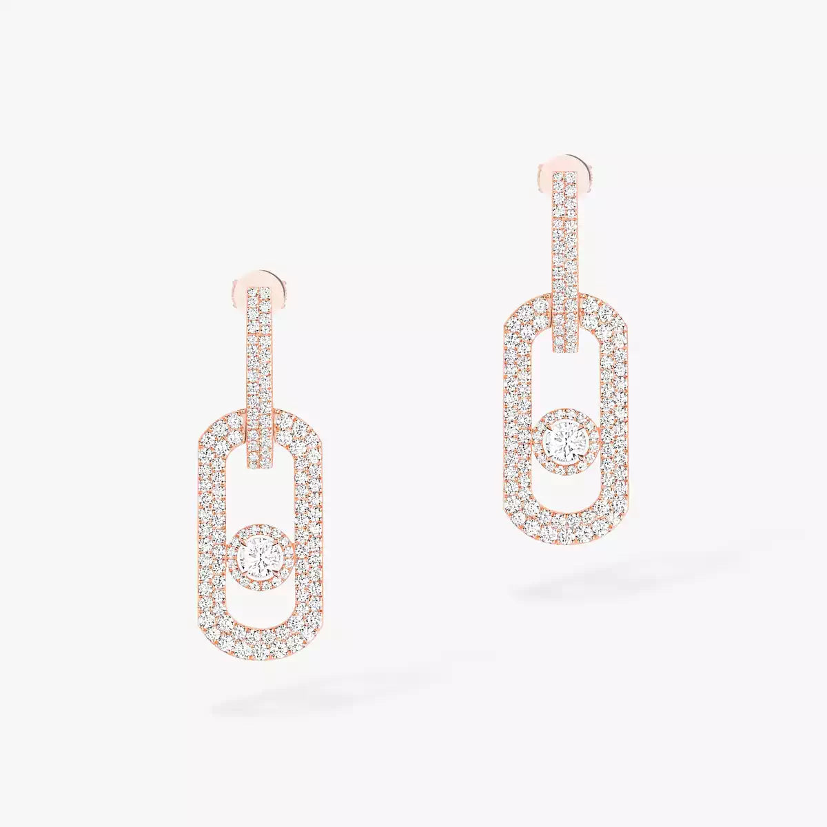 [Panda Jewelry]So Move XL Pave_-Set Diamond Pendant Earrings