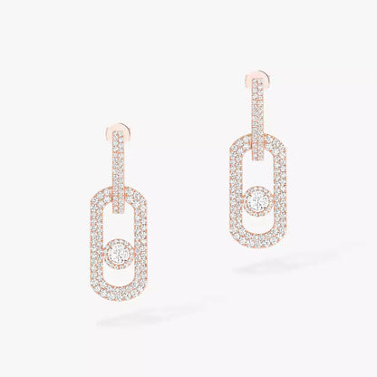 [Panda Jewelry]So Move XL Pave_-Set Diamond Pendant Earrings