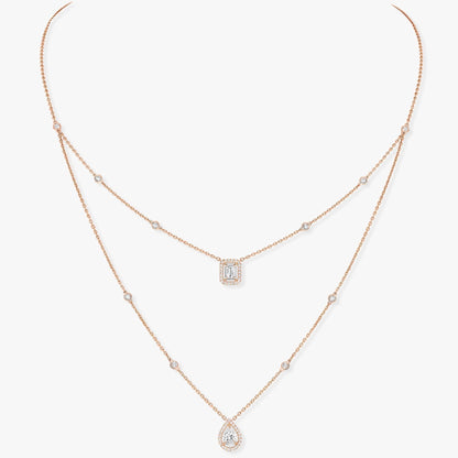 [Panda Jewelry]MY TWIN 2 ROW DIAMOND NECKLACE