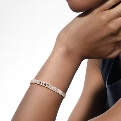 [Panda Jewelry]Move Noa Full Pav茅 Diamond Bangle Bracelet