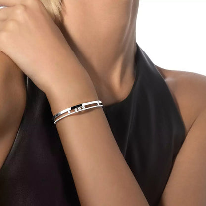 [Panda Jewelry]Move Romane Diamond Bangle Bracelet