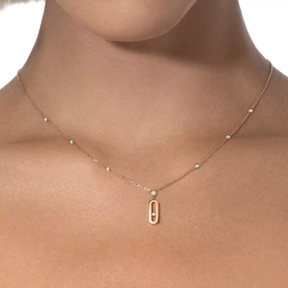 [Panda Jewelry] Move Uno Gold Diamond Long Necklace