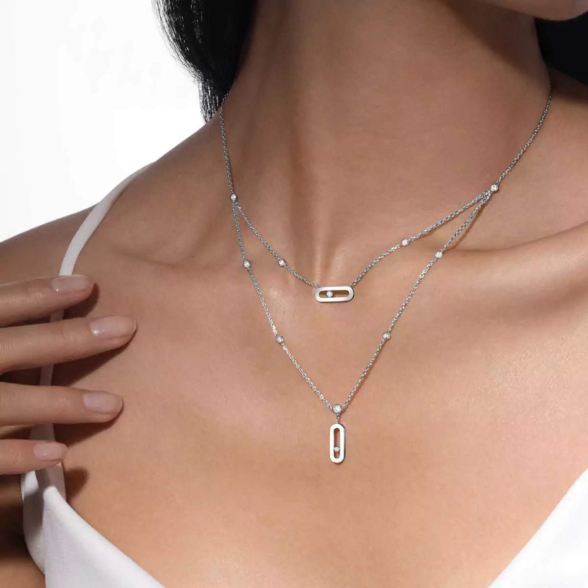 [Panda Jewelry] Move Uno Diamond Necklace