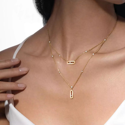 [Panda Jewelry] Move Uno Diamond Necklace