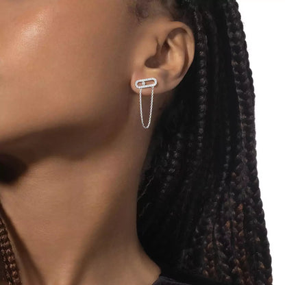 [Panda Jewelry]Move Uno Diamond Earrings