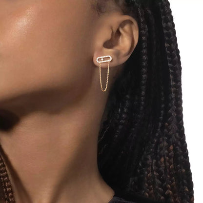 [Panda Jewelry]Move Uno Diamond Earrings