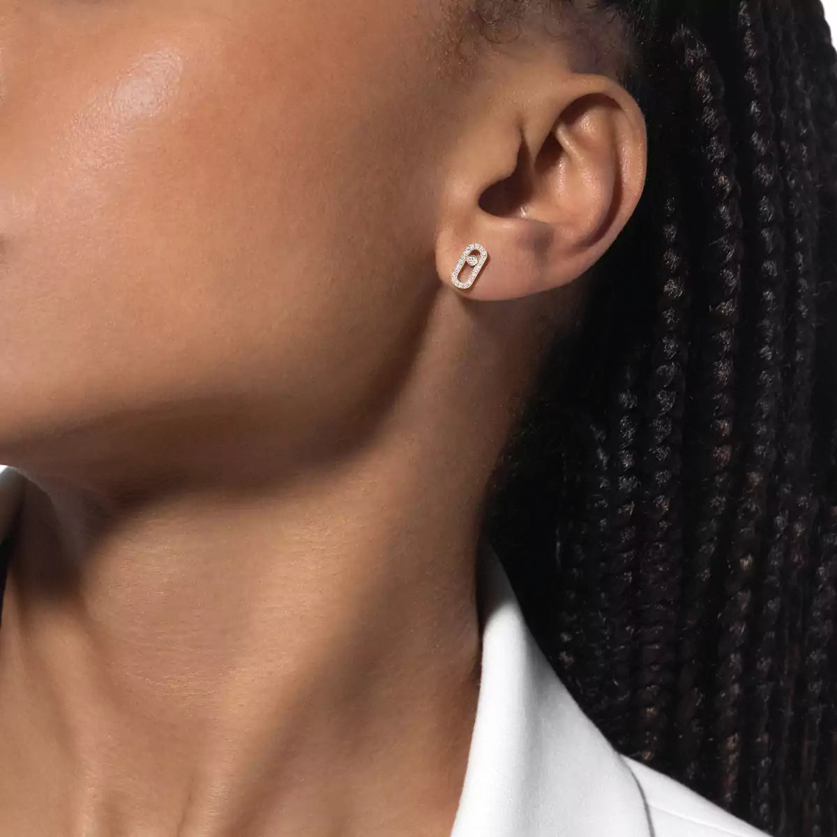 [Panda Jewelry]Move Uno Diamond Earrings