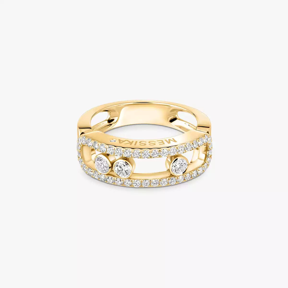 [Panda Jewelry] Move Gold Diamond Pave_ Ring