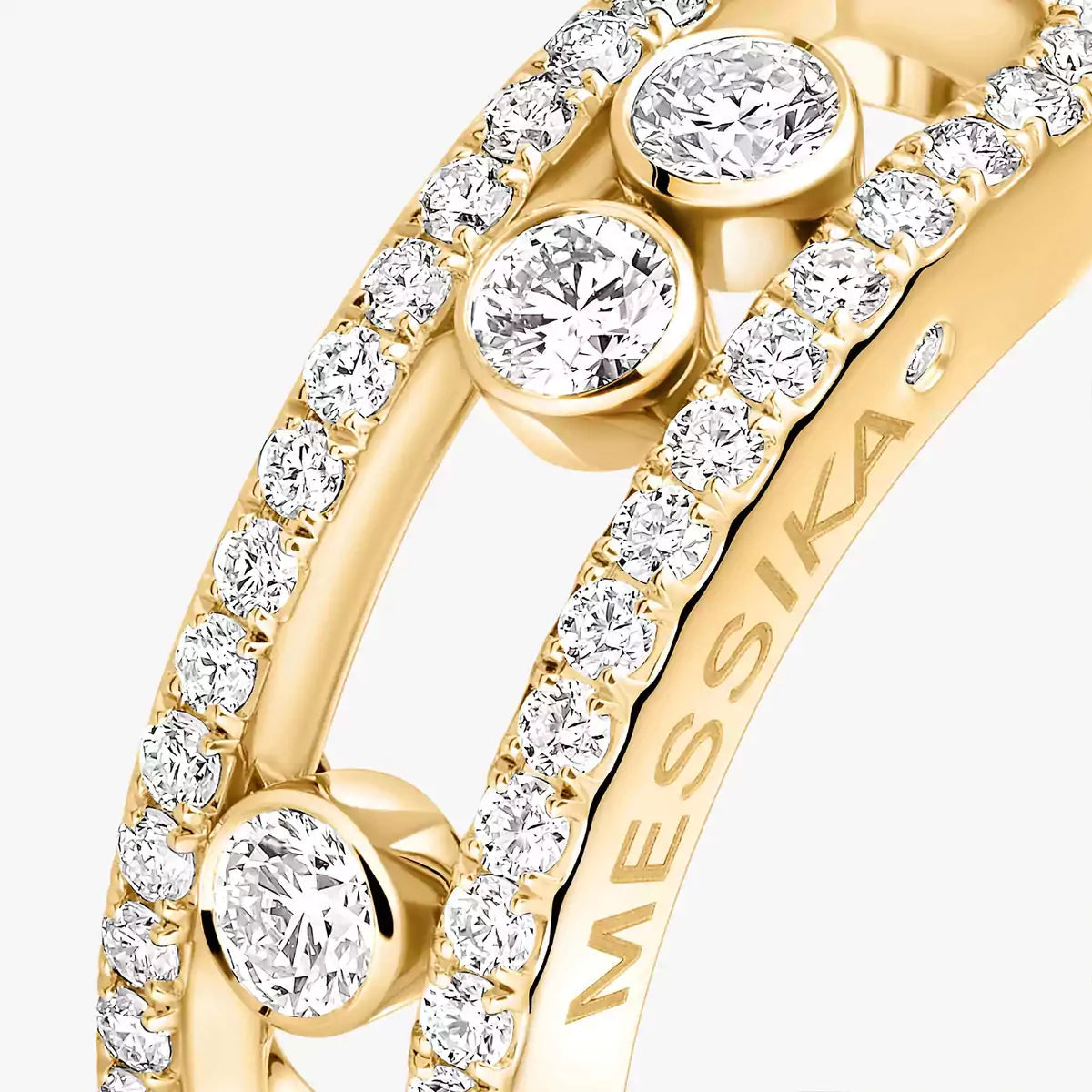 [Panda Jewelry] Move Gold Diamond Pave_ Ring