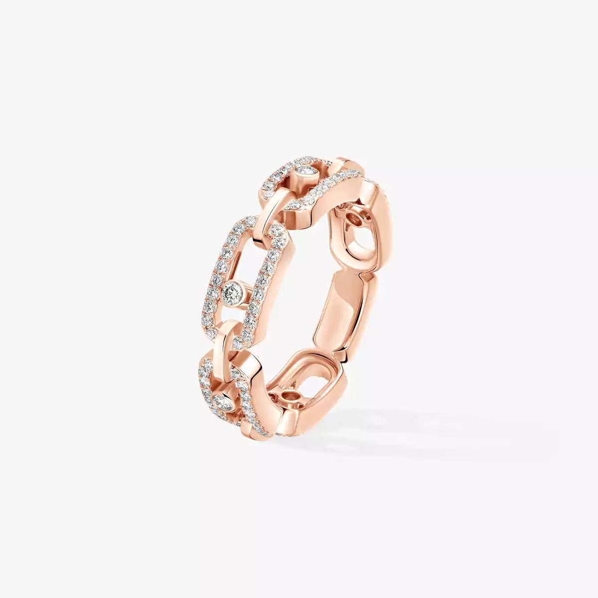 [Panda Jewelry]Move Link Pave_-Set Diamond Ring in Gold