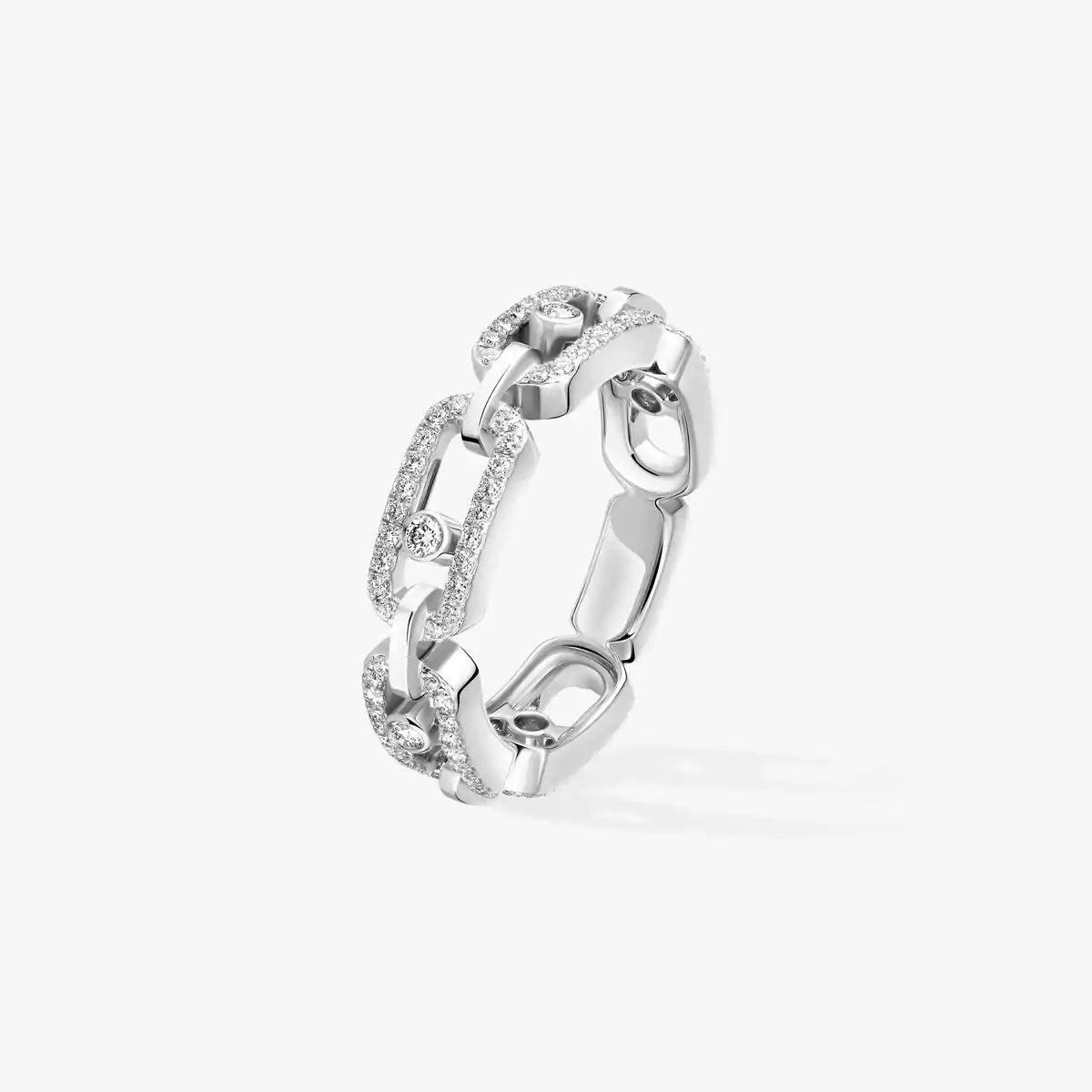 [Panda Jewelry]Move Link Pave_-Set Diamond Ring in Gold